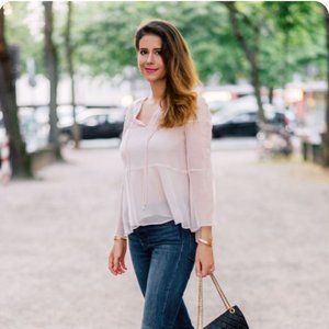 New The Kooples 100% Silk Blouse Pink NWOT